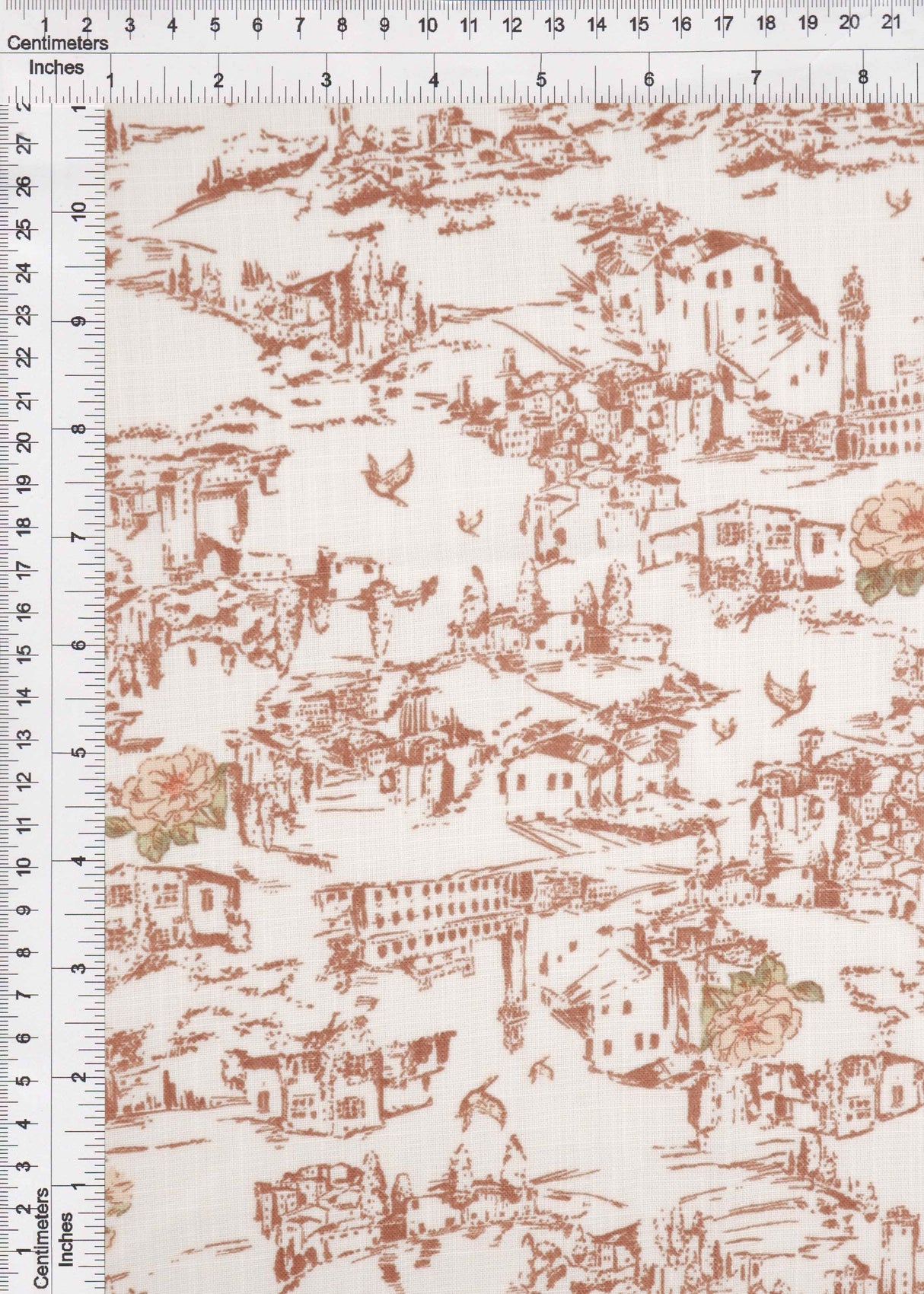 Toile Linen Look Woven Fabric