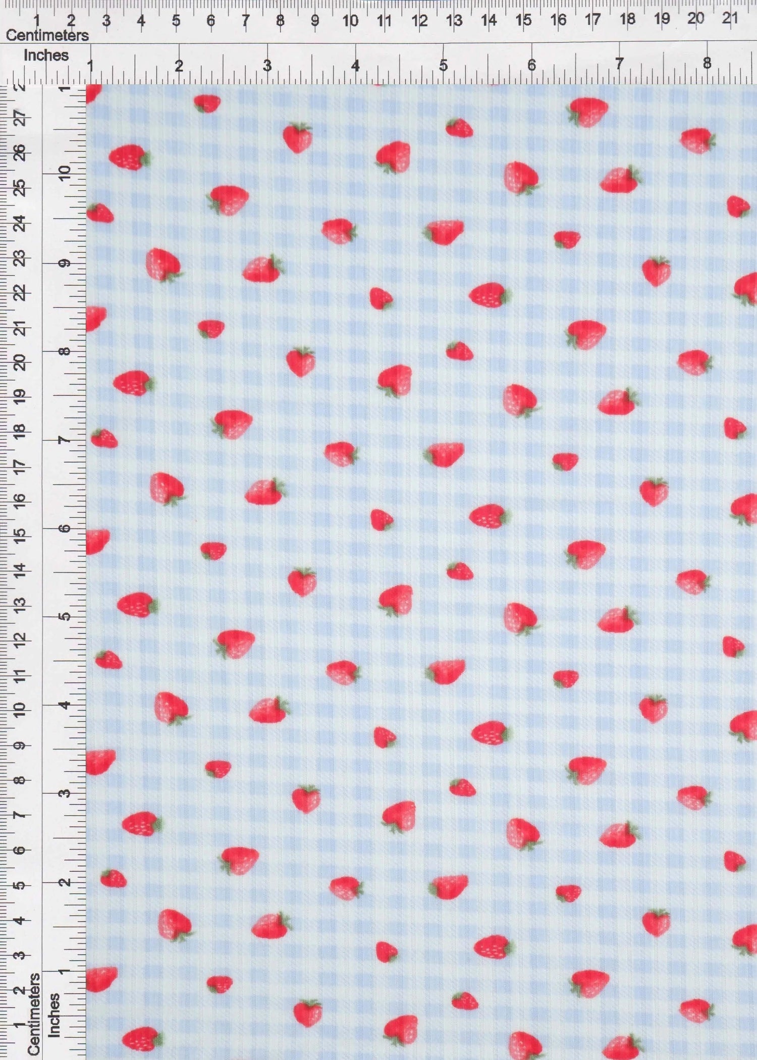 1 Yard 4x2 Yummy Rib Strawberry Print Fabric 170 GSM Polyester Spandex 58/60" Width