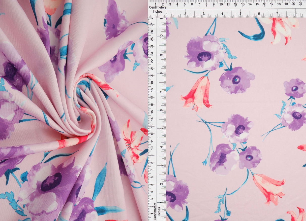 Floral Printed DTY Knit Fabric