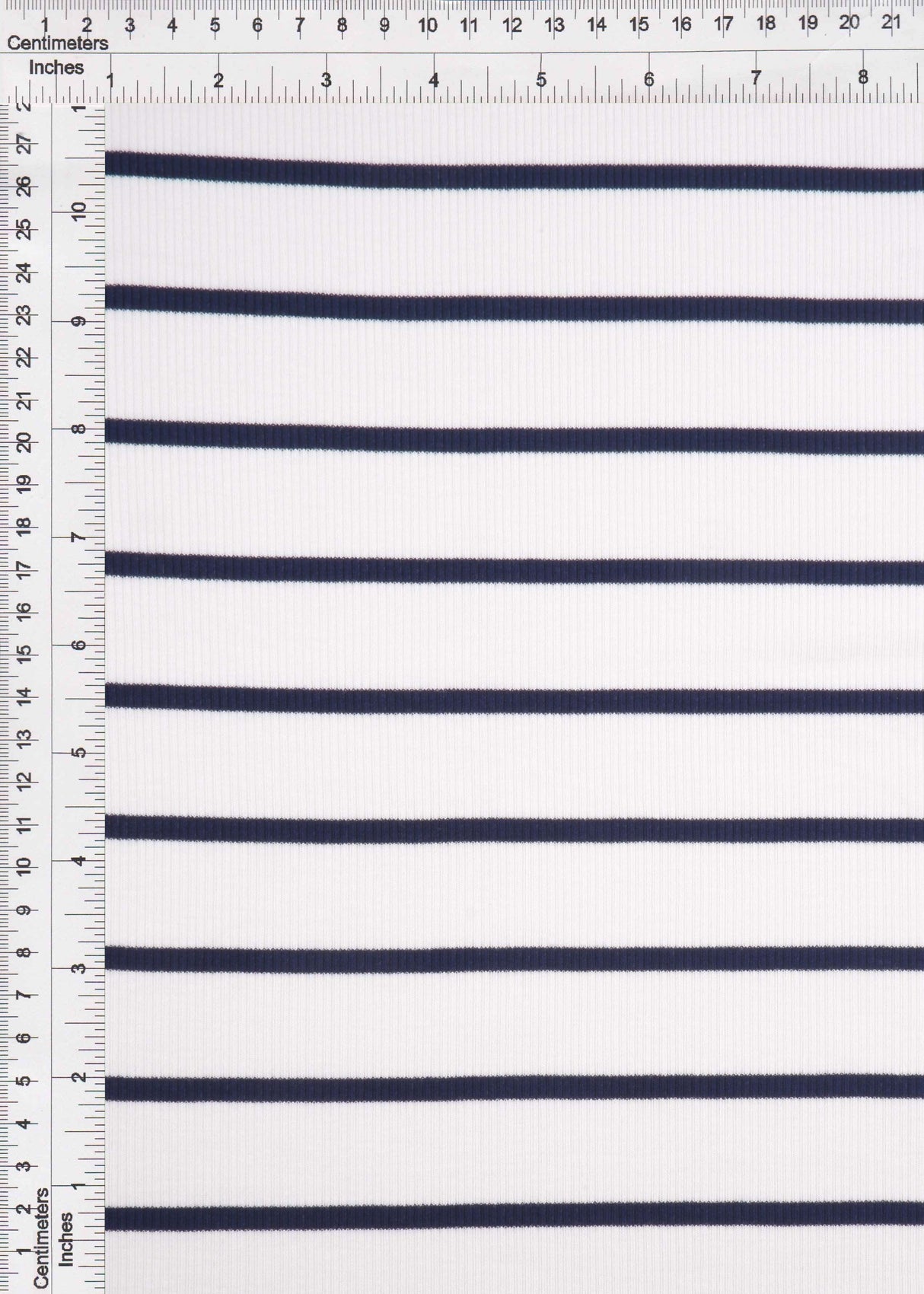 Stripe Knit Fabric Black Ivory