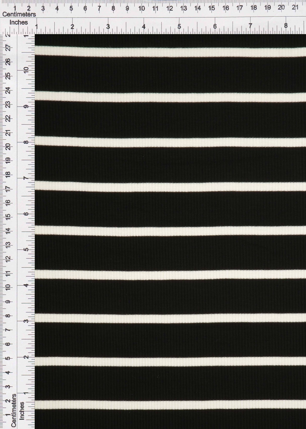 Stripe Knit Fabric Black Ivory