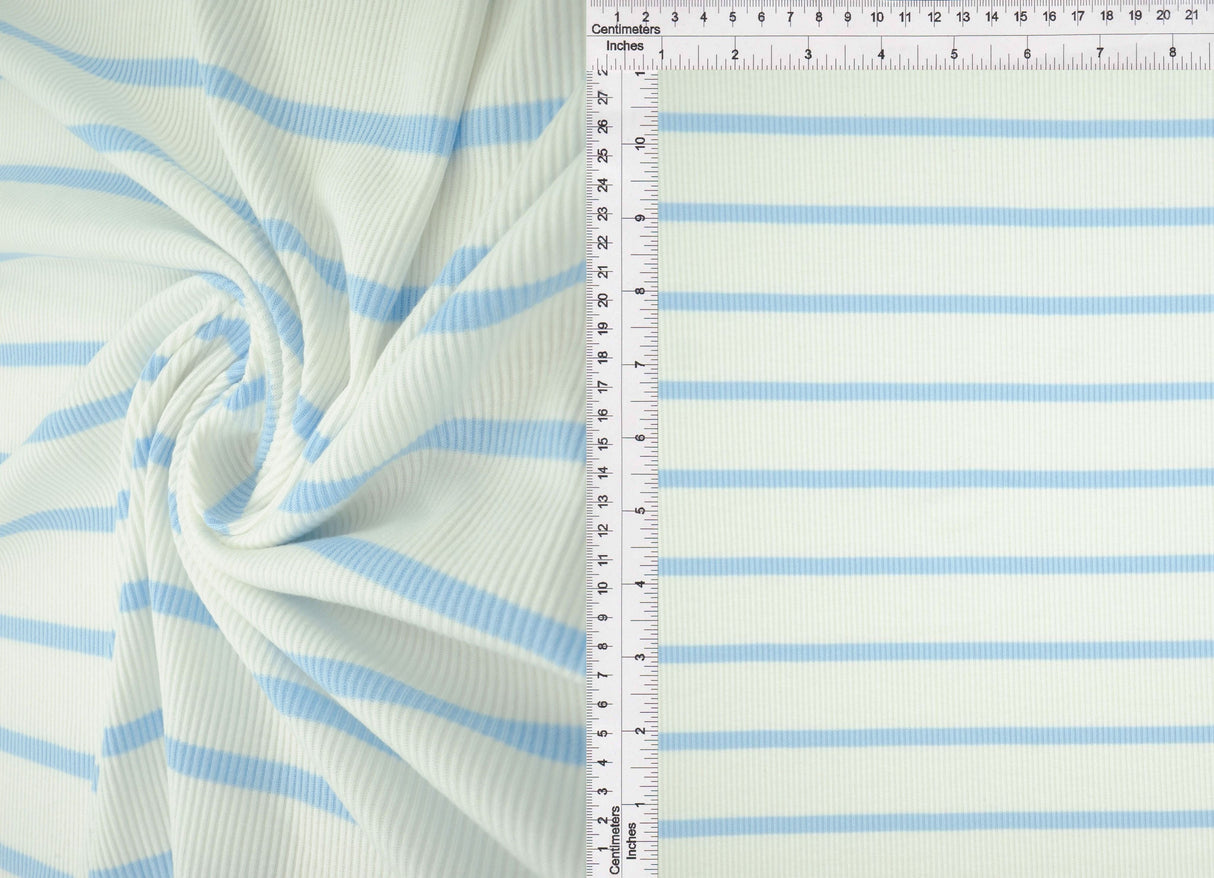 Stripe Knit Fabric Black Ivory