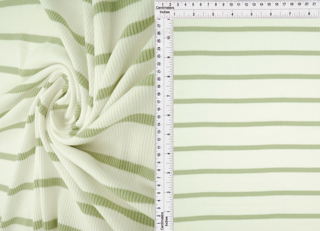 Stripe Knit Fabric Black Ivory