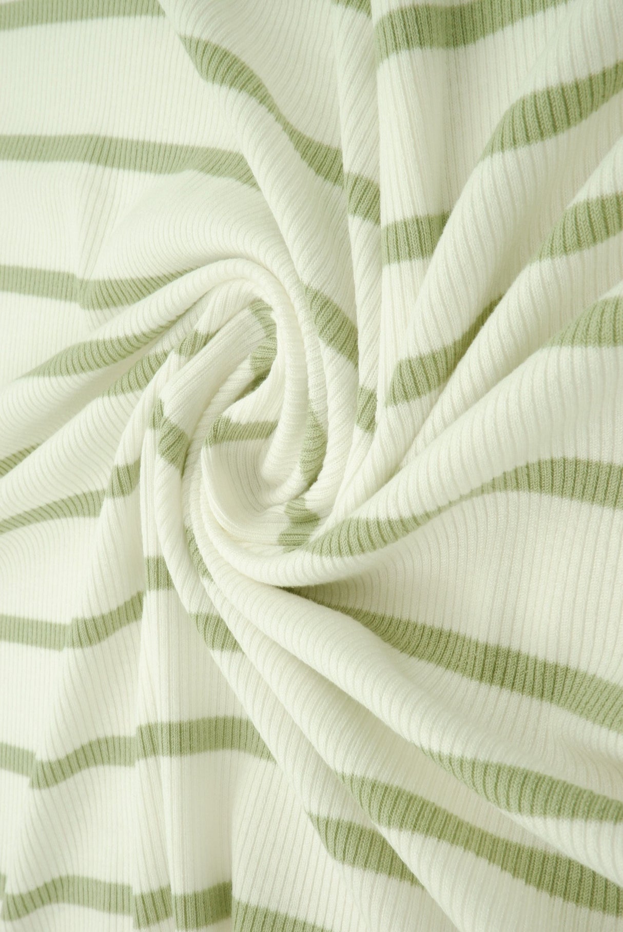 Stripe Knit Fabric Black Ivory