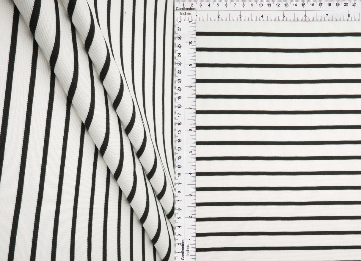 Ponte Knit Yarn-Dye Stripe Fabric