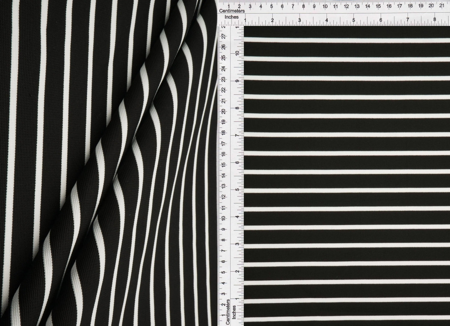 1 Yard Yarn Dye Stripe Ponte Fabric 275 GSM Polyester Spandex Blend 58/60" Width