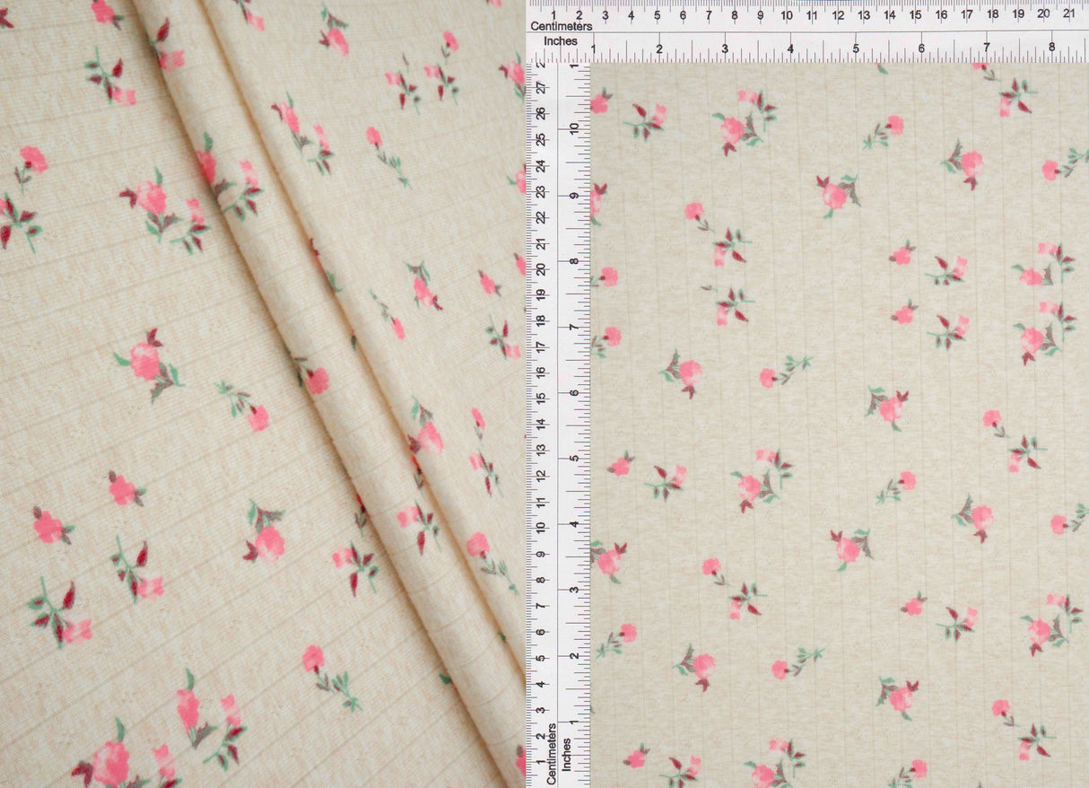 Floral Pointelle Knit Fabric