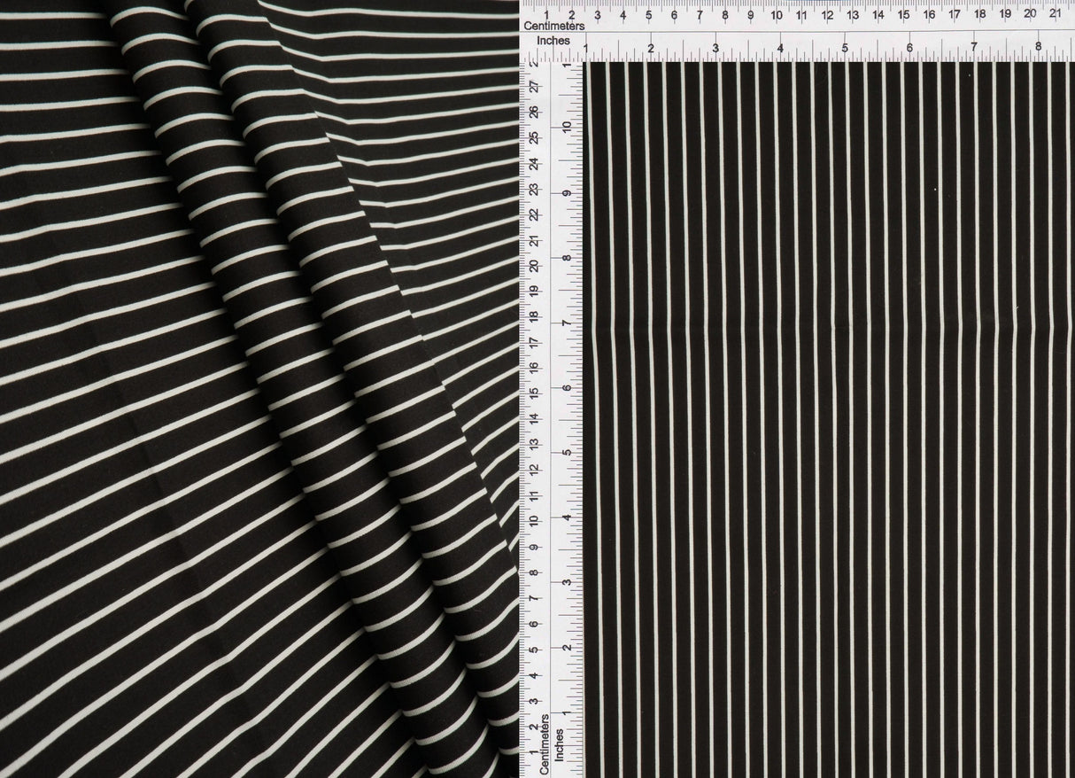 Striped Stretch Poplin Fabric