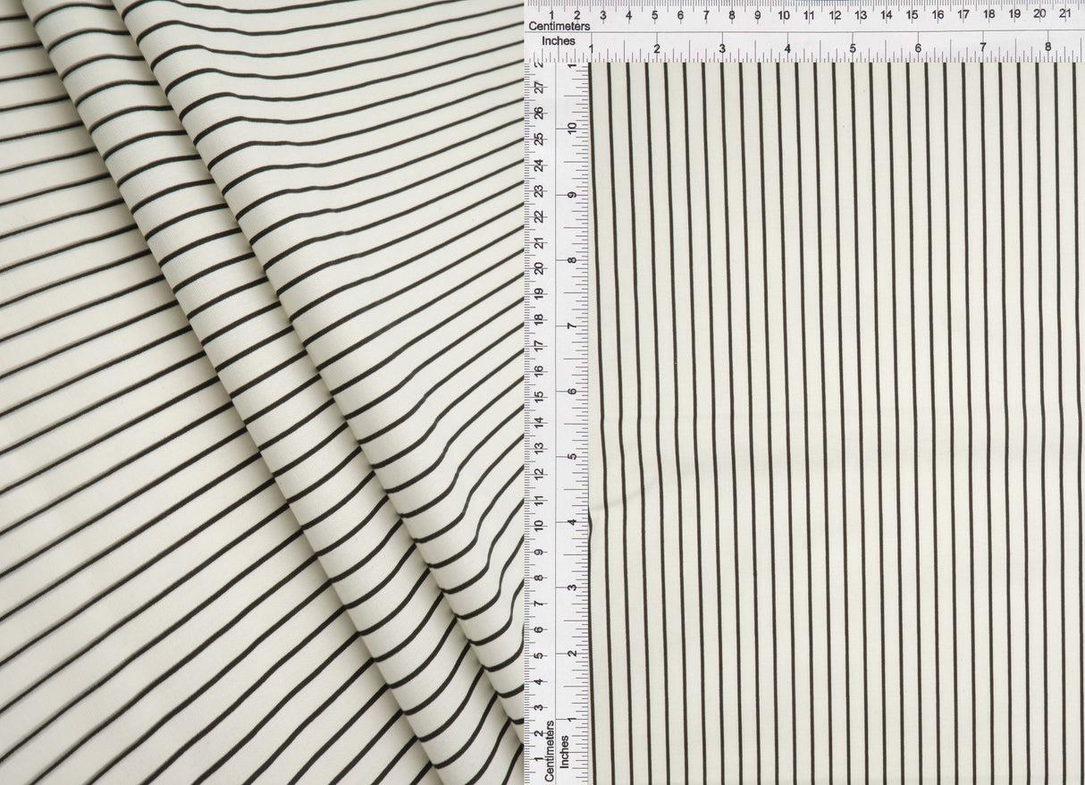 Striped Stretch Poplin Fabric