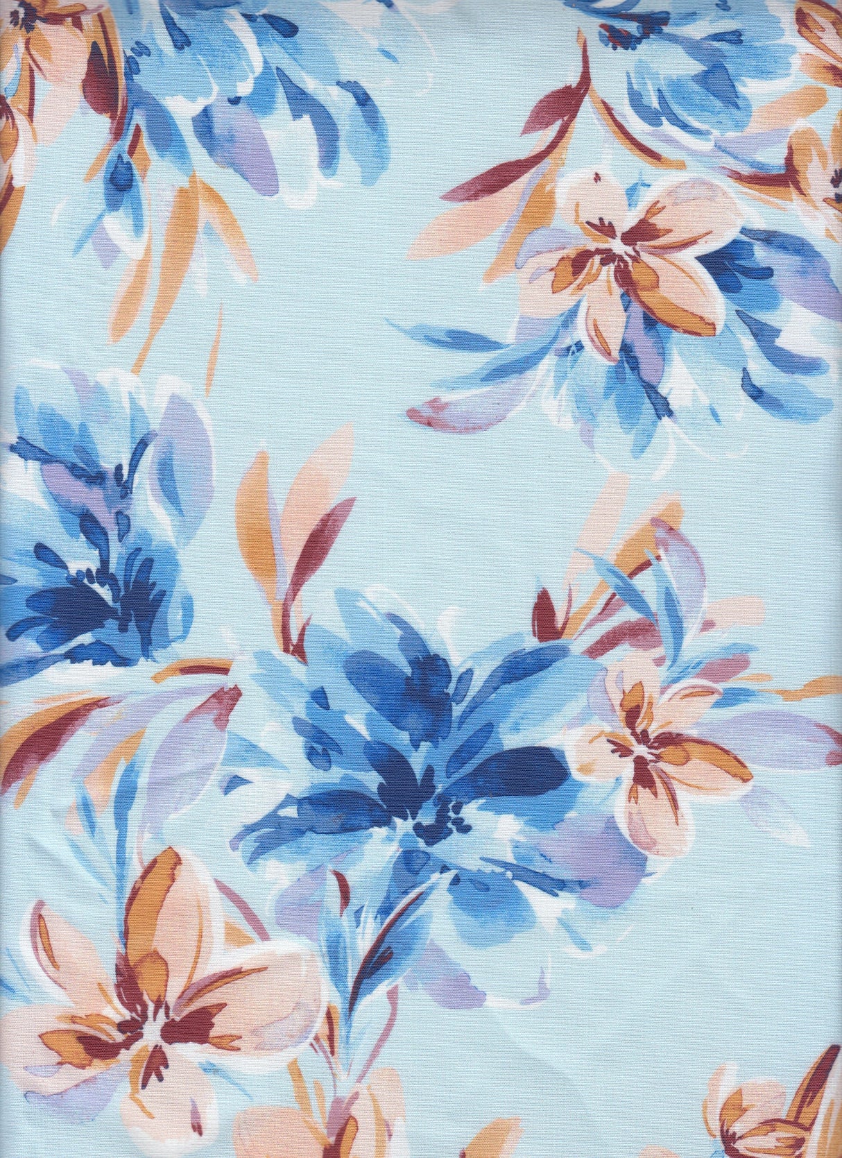 Floral Printed Linen Look Woven Fabric
