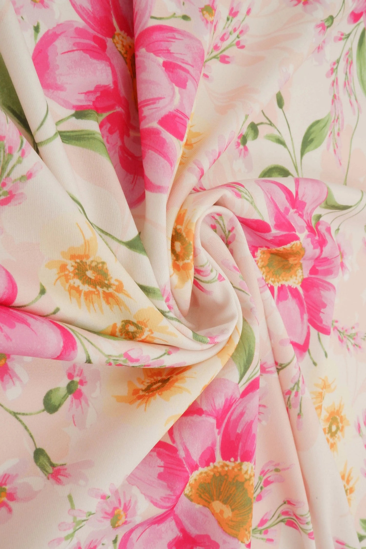 1 Yard DTY Floral Digital Print Fabric 180 GSM Polyester Spandex Knit 58/60" Width