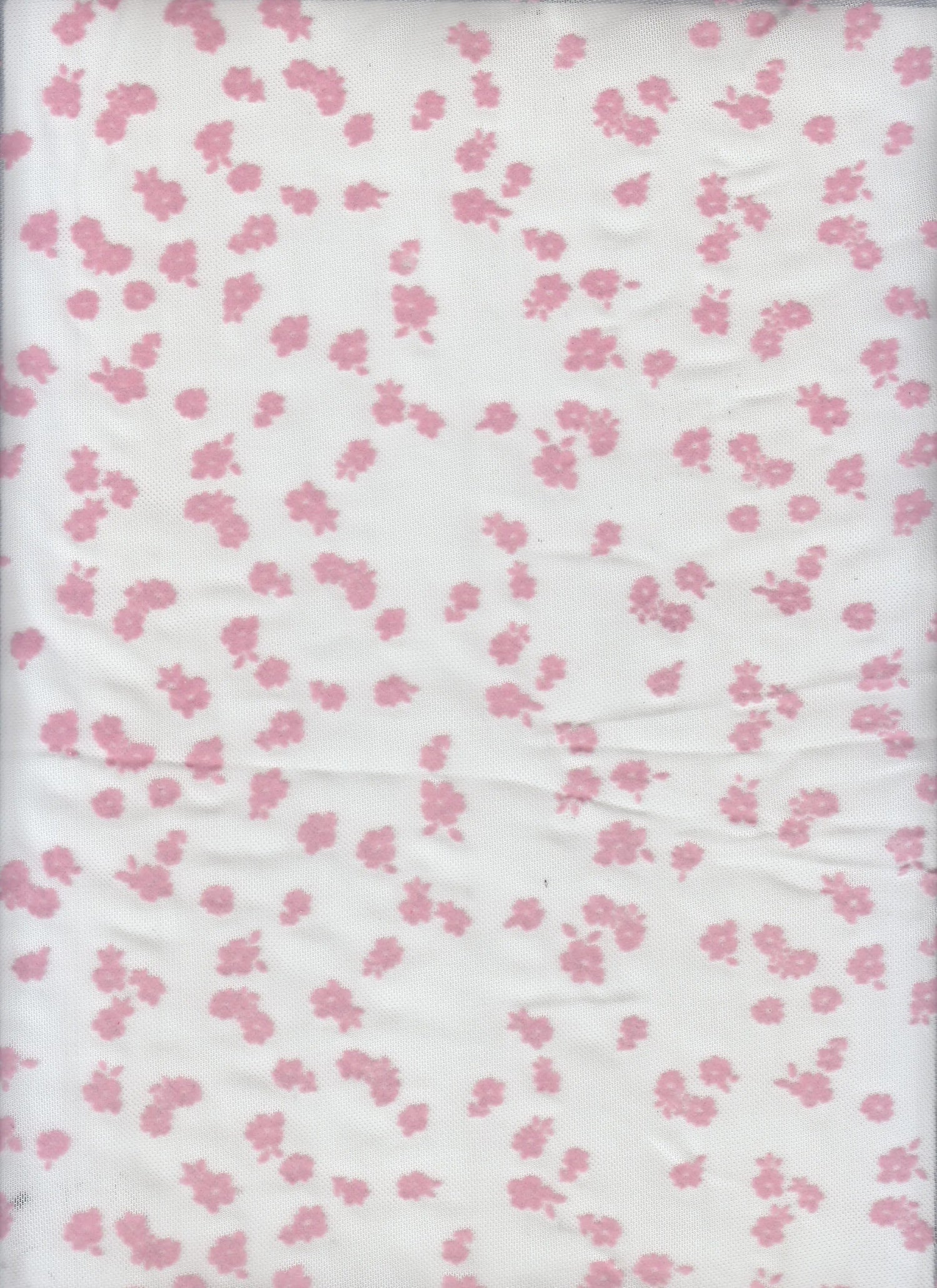 1 Yard Floral Flocking Mesh Fabric, 56/57'' Wide Polyester Spandex Blend