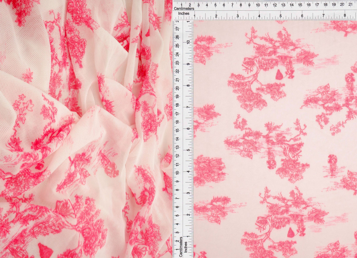 Printed Mesh Digital Toile Fabric