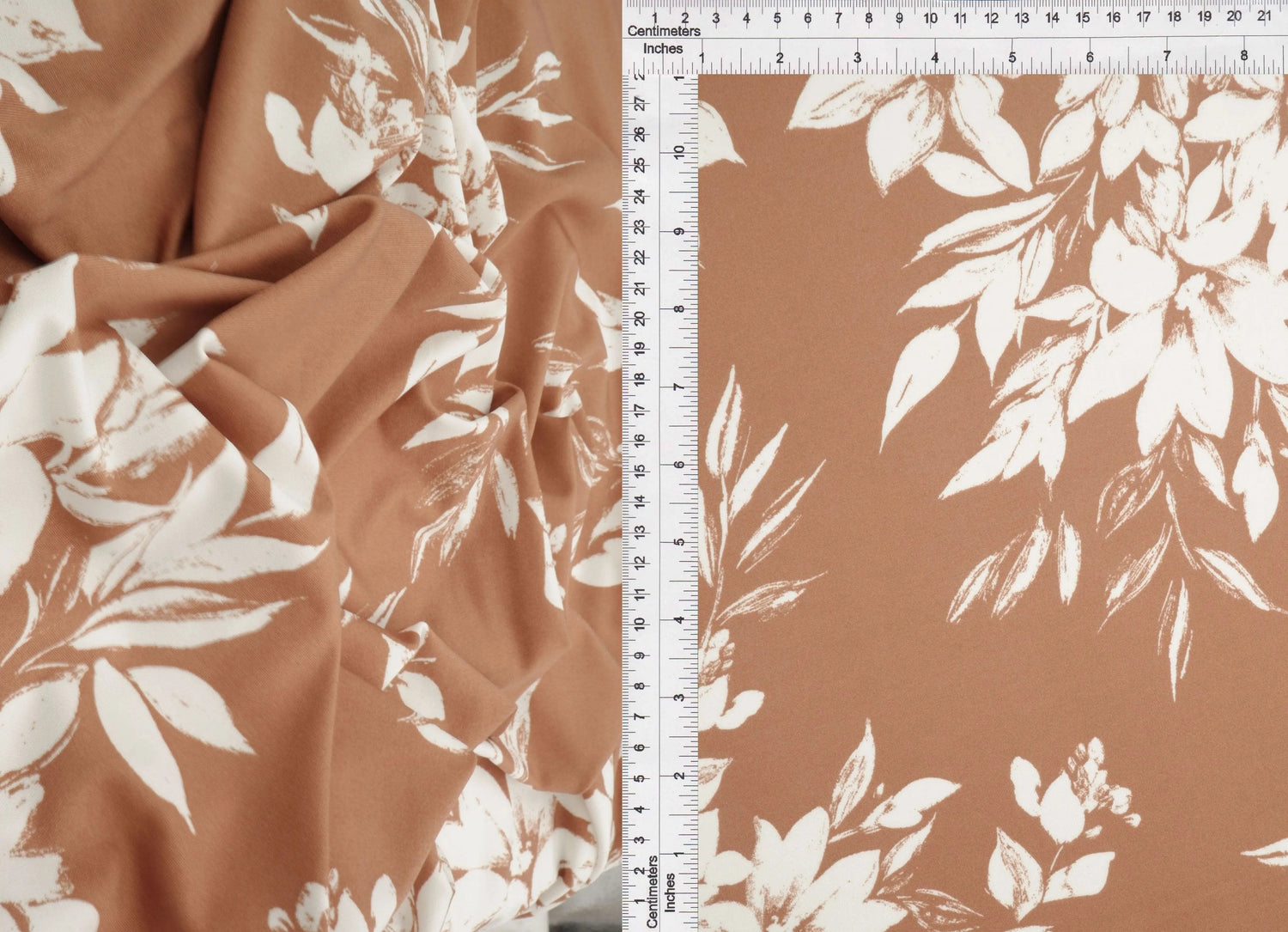 1 Yard DTY Floral Print Fabric 190 GSM Polyester Spandex Blend 58/60" Width