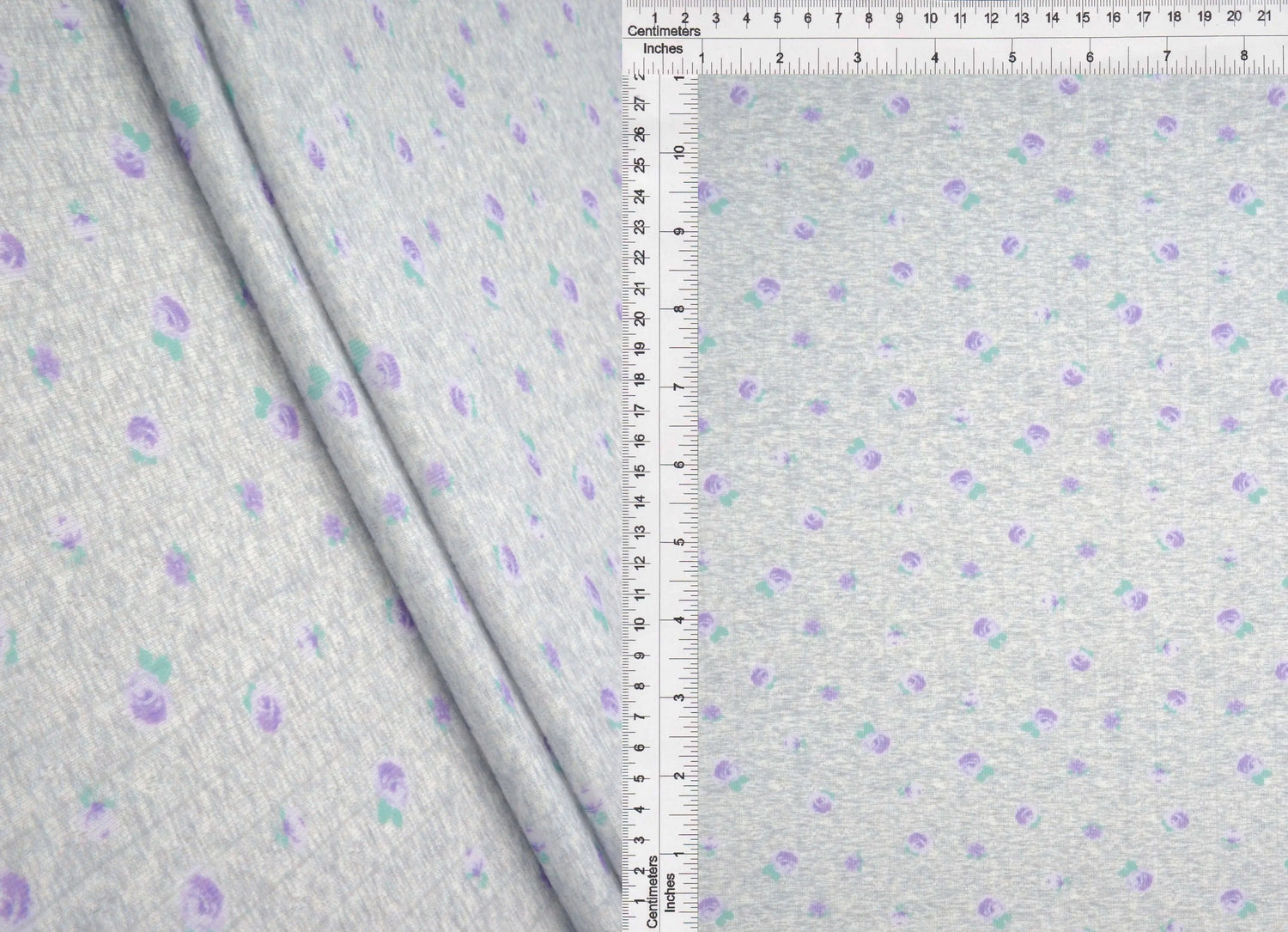 1 Yard Cotton Style Pointelle Ditsy Digital Print Fabric 220 GSM Polyester Spandex 58/60" Width