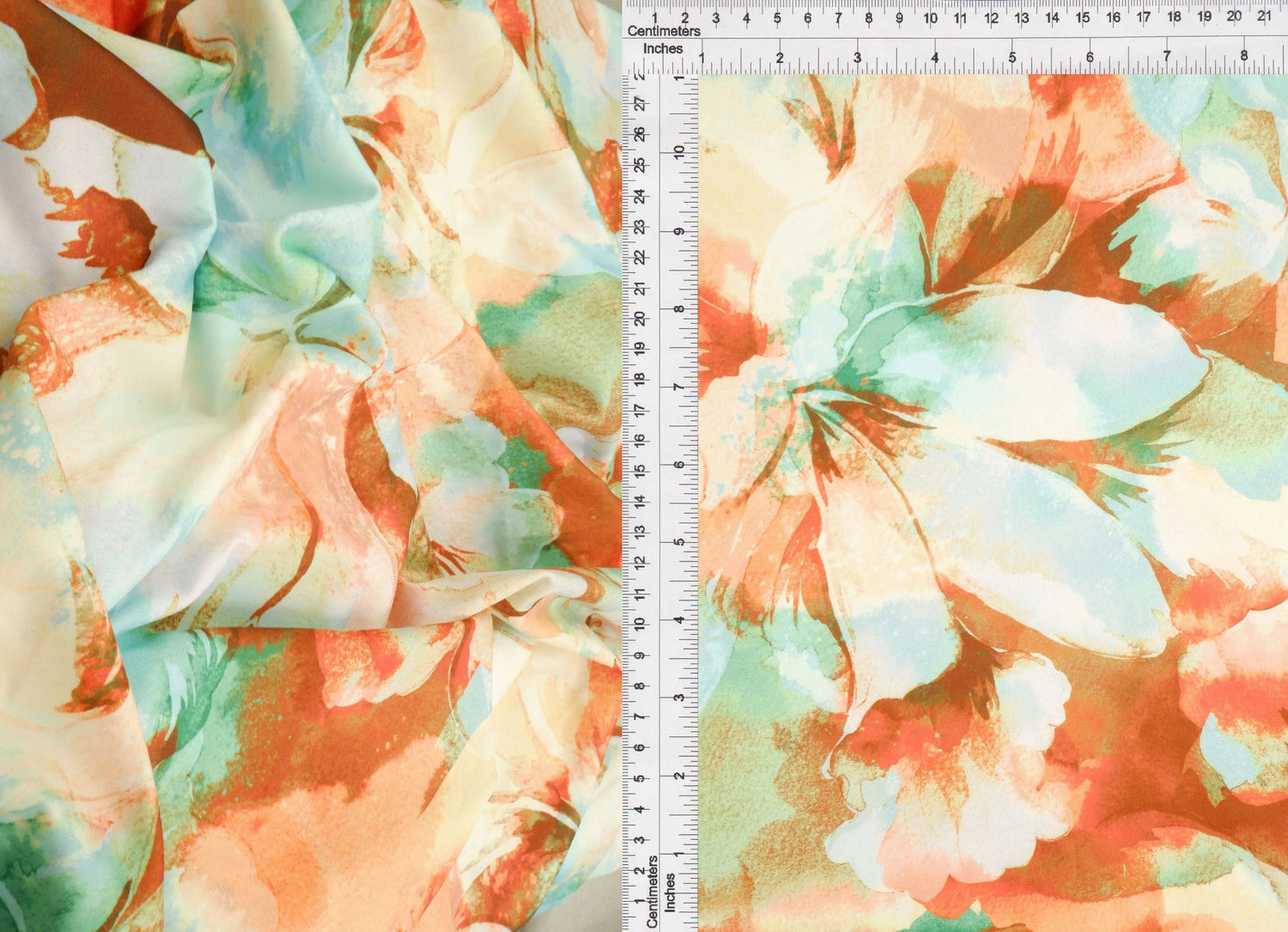 1 Yard DTY Large Flower Digital Print Fabric 190 GSM Poly Spandex Stretch Knit 58/60" Width
