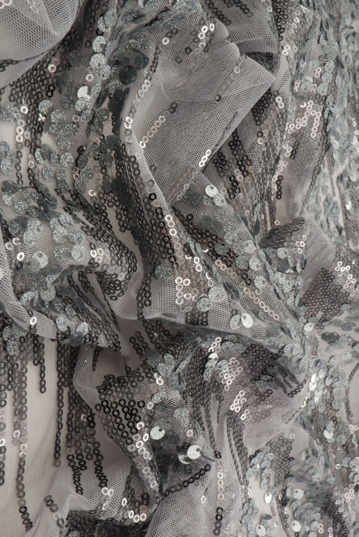 Embroidered Sequin Mesh Stretch Fabric