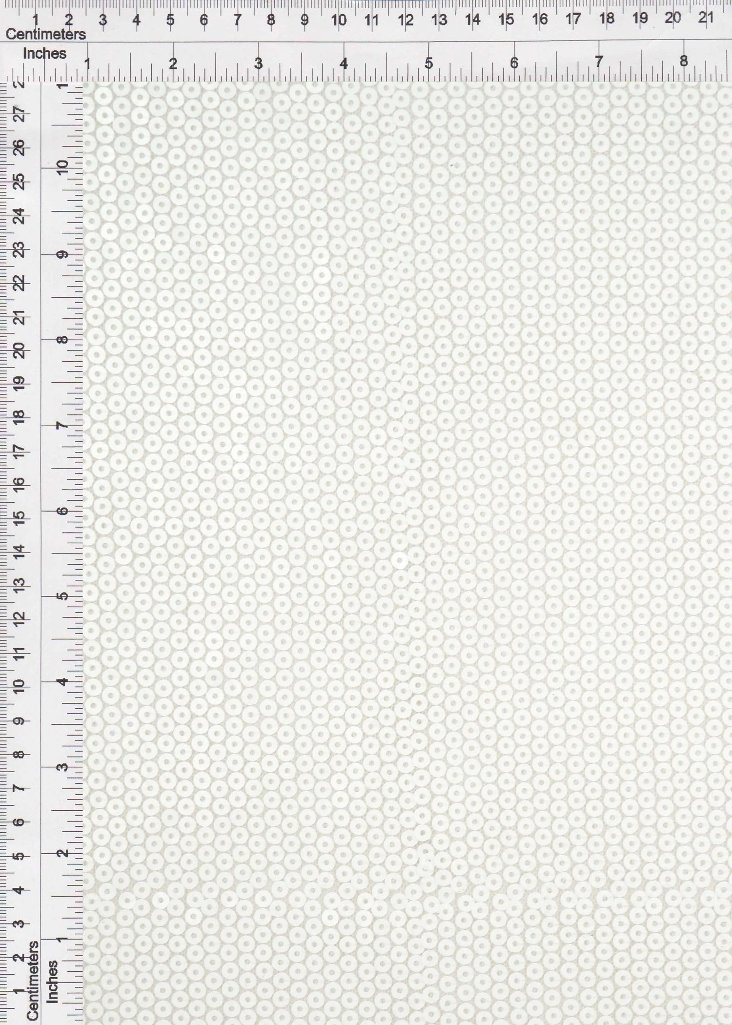 1 Yard White Mesh Sequins Embroidery Fabric, Polyester Spandex Blend