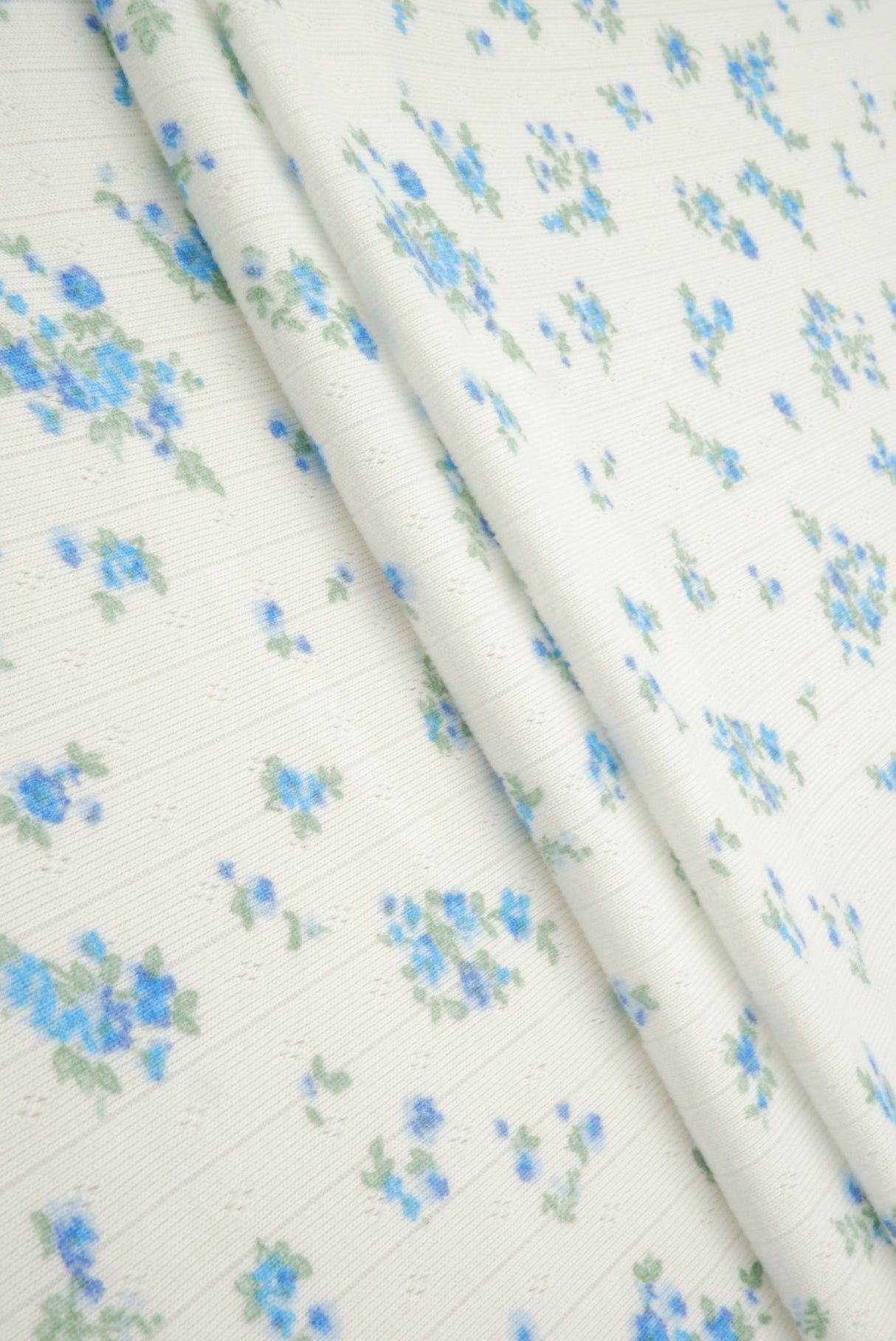 Pointelle Ditsy Print Knit Fabric