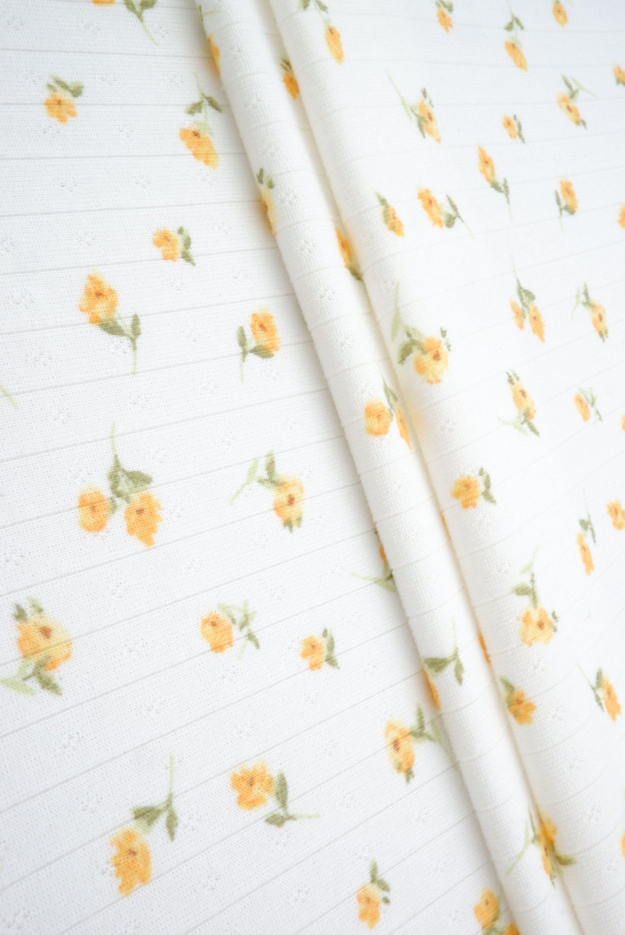 Pointelle Ditsy Floral Knit Fabric