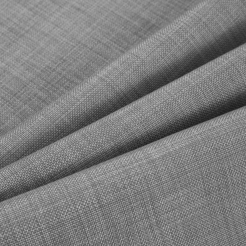 Silver Polyester-Cotton Basketwoven Tweed