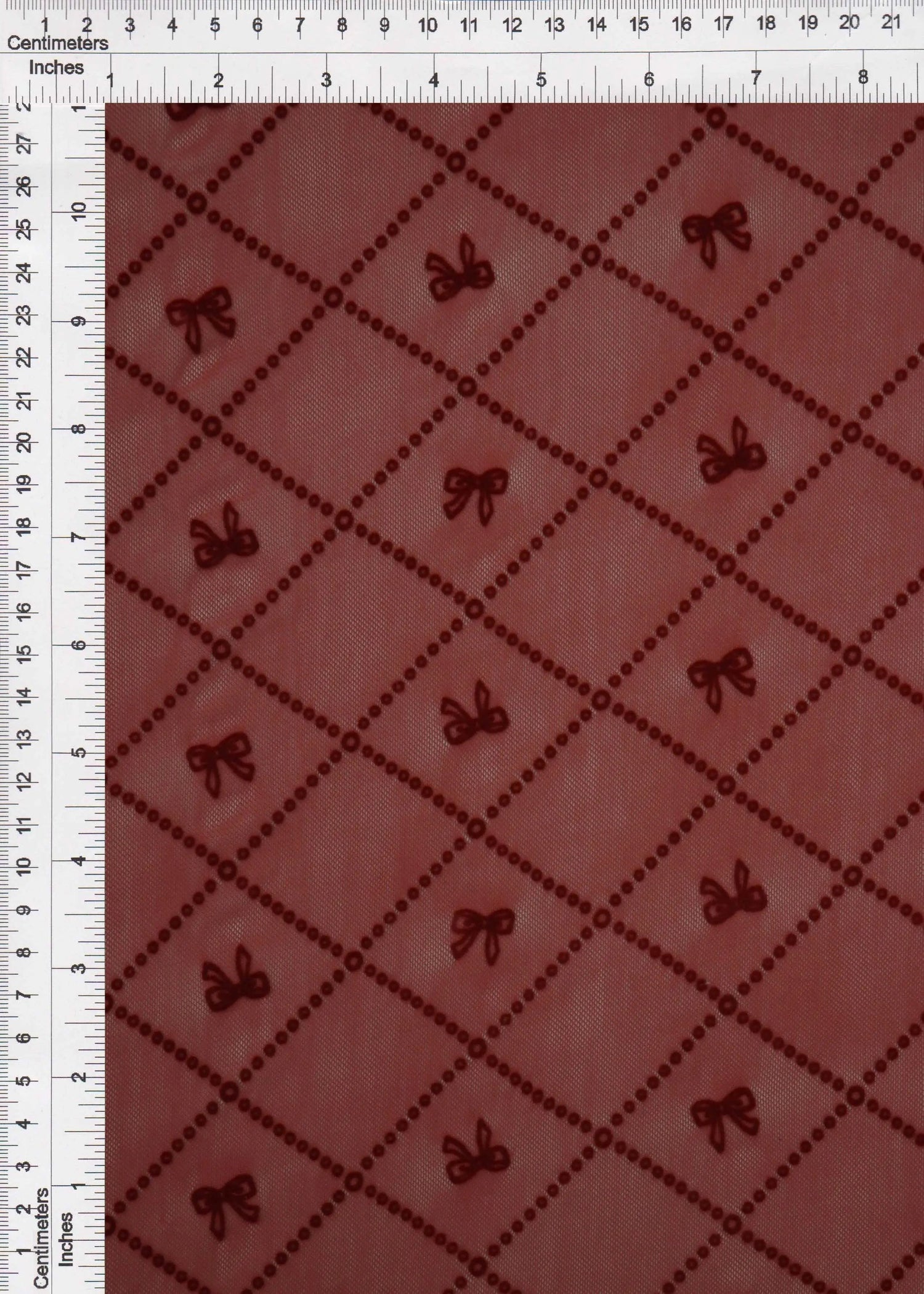 1 Yard Bow Tie Conversational Flocking Mesh Fabric, 56/57? Wide Polyester Spandex Blend