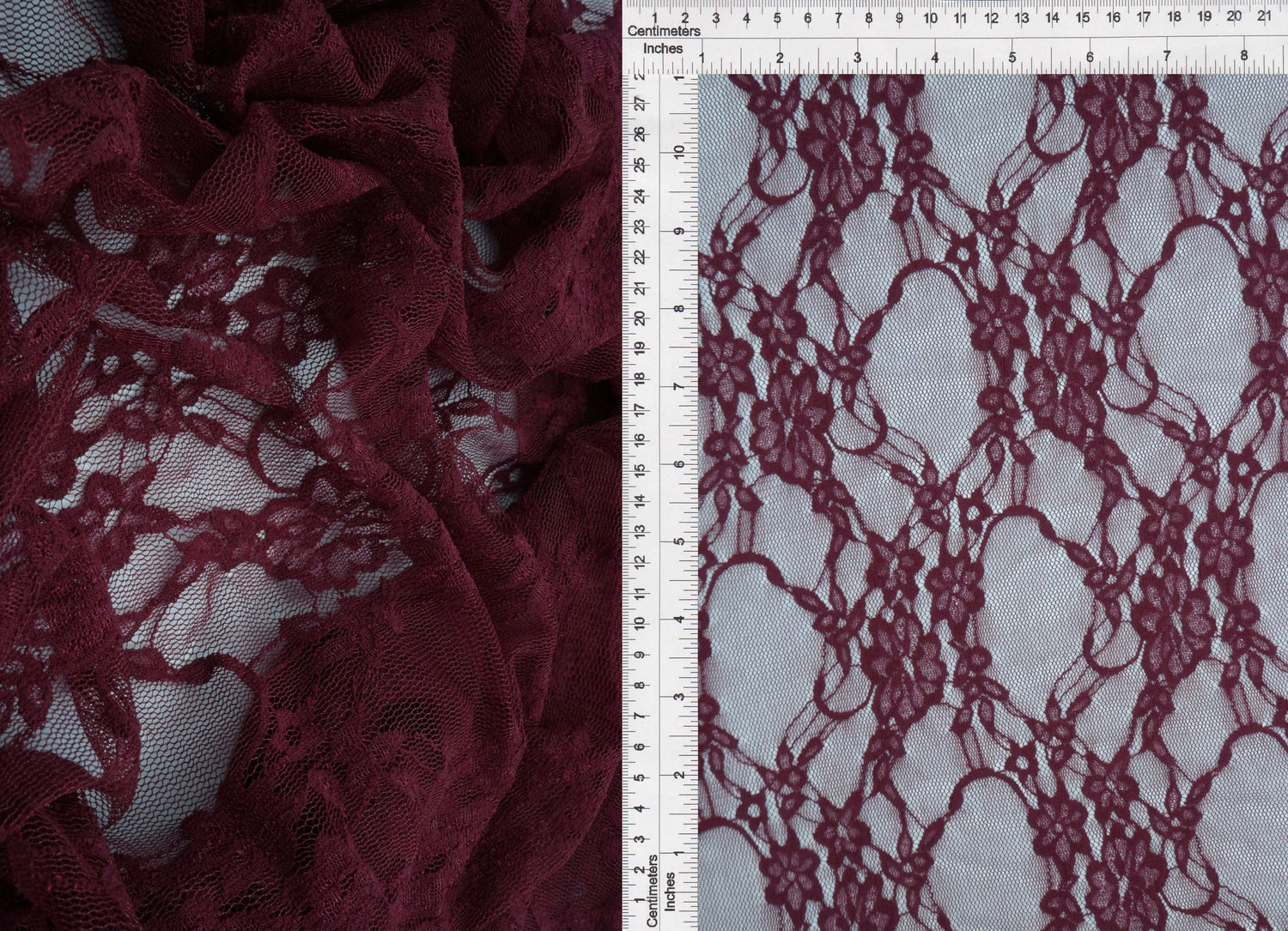 Floral Lace Fabric 92% Nylon 8% Spandex Soft Stretch Lightweight 58/60 Inches Wide