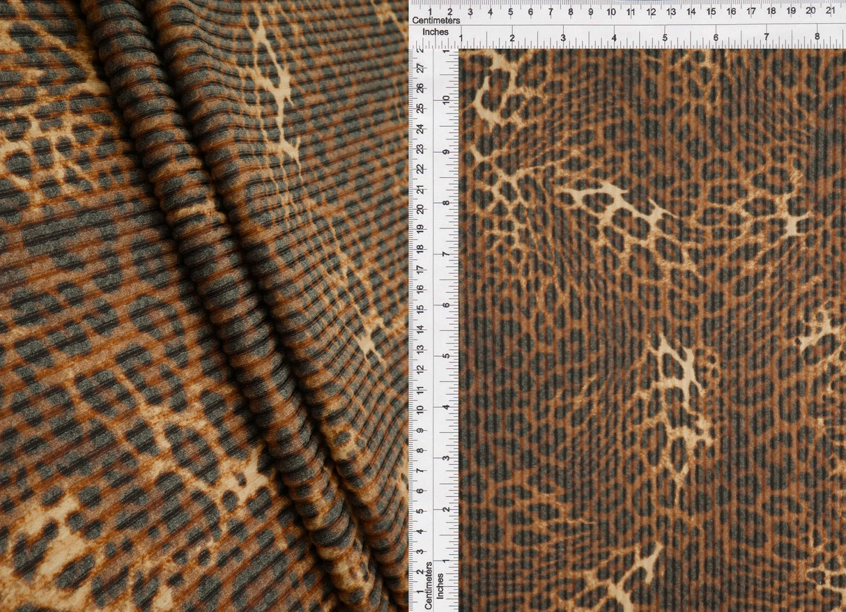 Leopard Digital Print Double Knit Jacquard Fabric 56/57" Wide