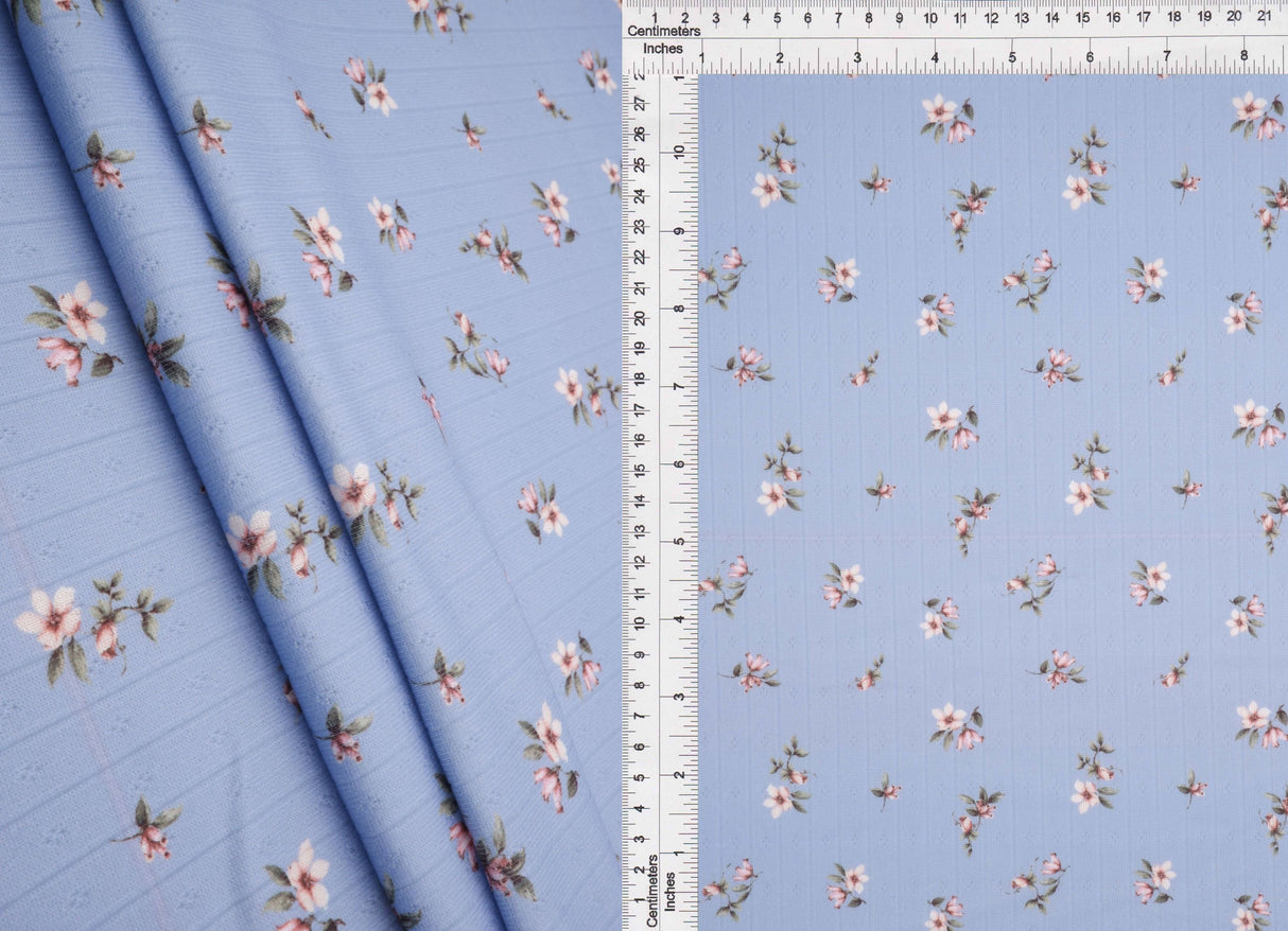 Pointelle Ditsy Print Knit Fabric