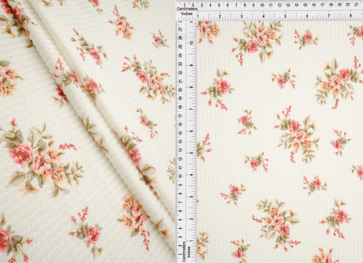 Double Knit Cozy Ditsy Print Fabric