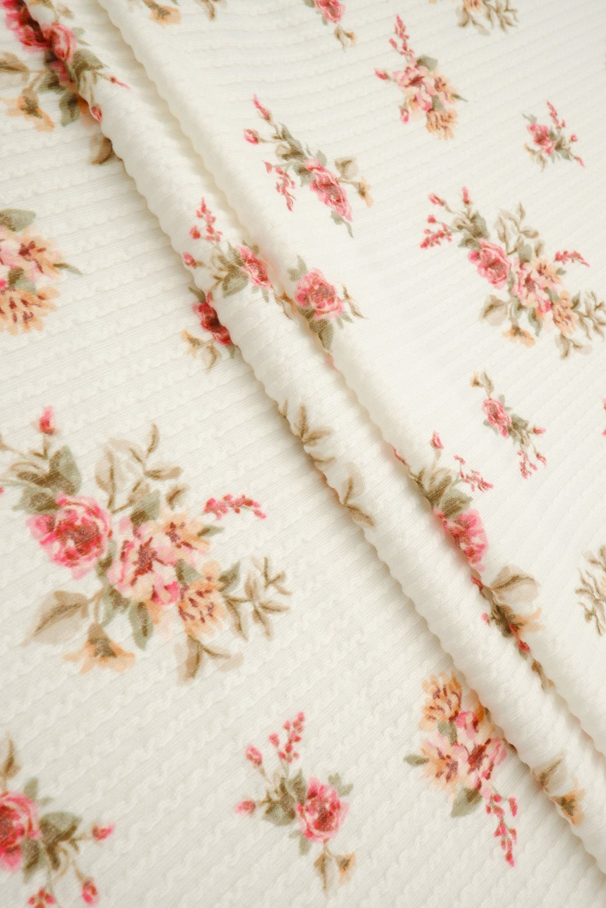 Double Knit Cozy Ditsy Print Fabric