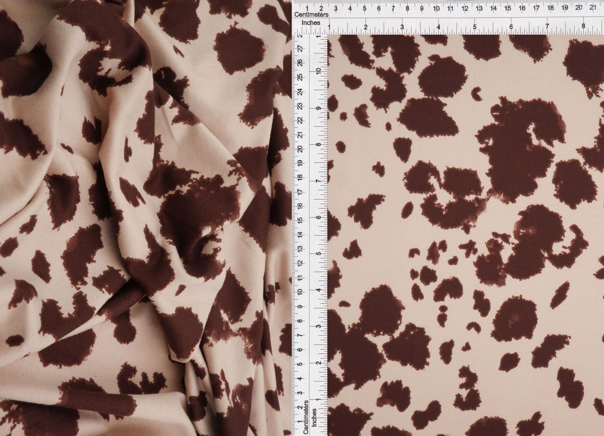 Cow Print Brushed DTY Knit Fabric