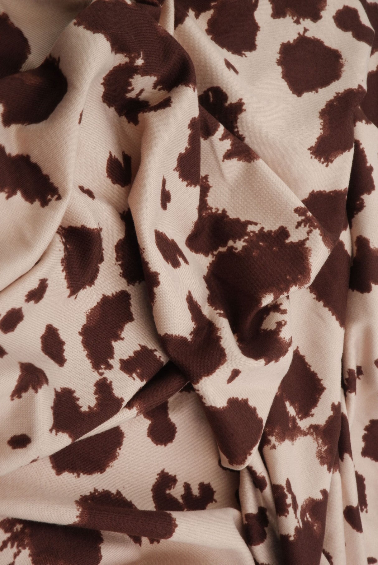 Cow Print Brushed DTY Knit Fabric