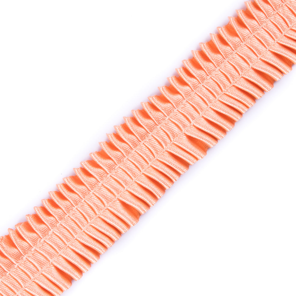 Italian Peach Deep Knife Pleated Trimming - 1"