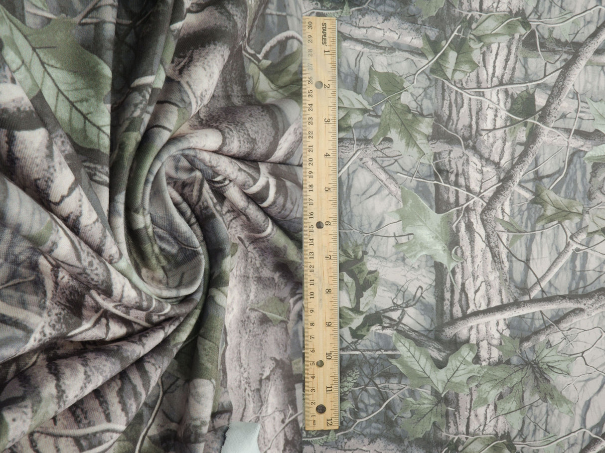 Brushed Polyester Spandex Knit Tree Camo