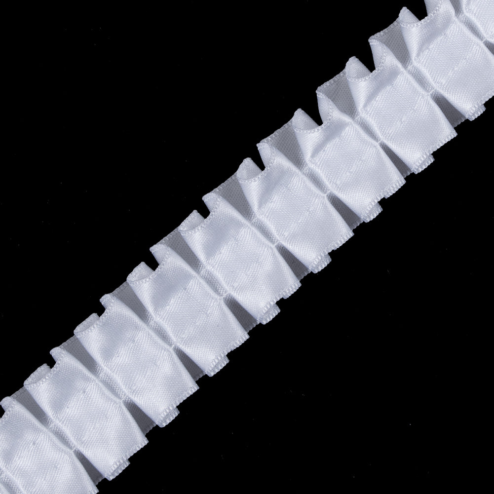 Italian White Box Pleated Trimming - 1"
