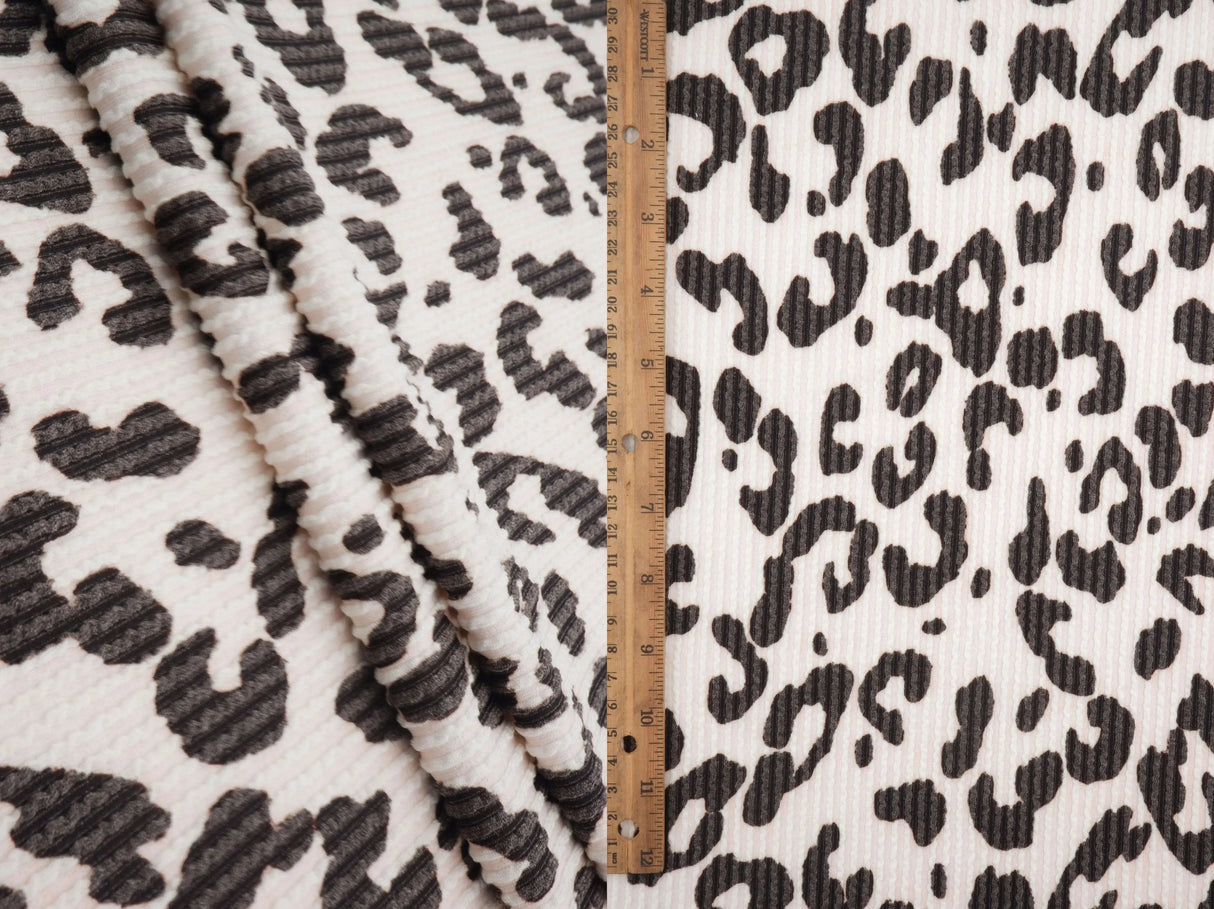 56/57" Wide Double Knit Leopard Print Fabric Soft Polyester Rayon Spandex Blend