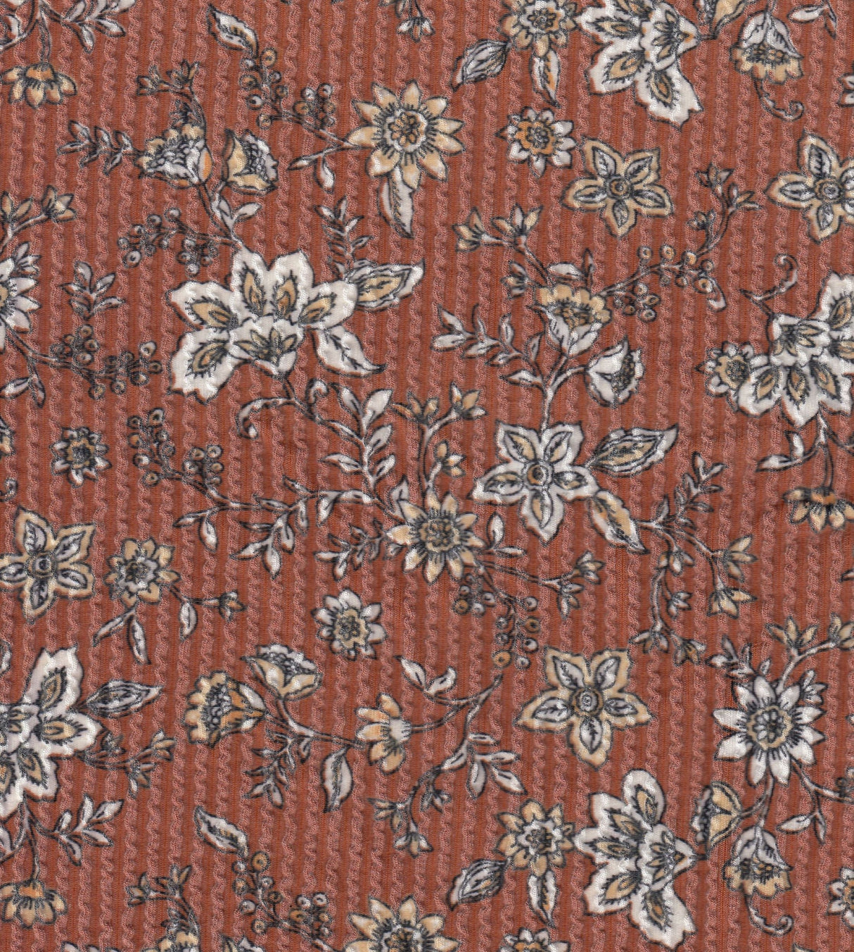 Floral Double Knit Fabric Boho Print