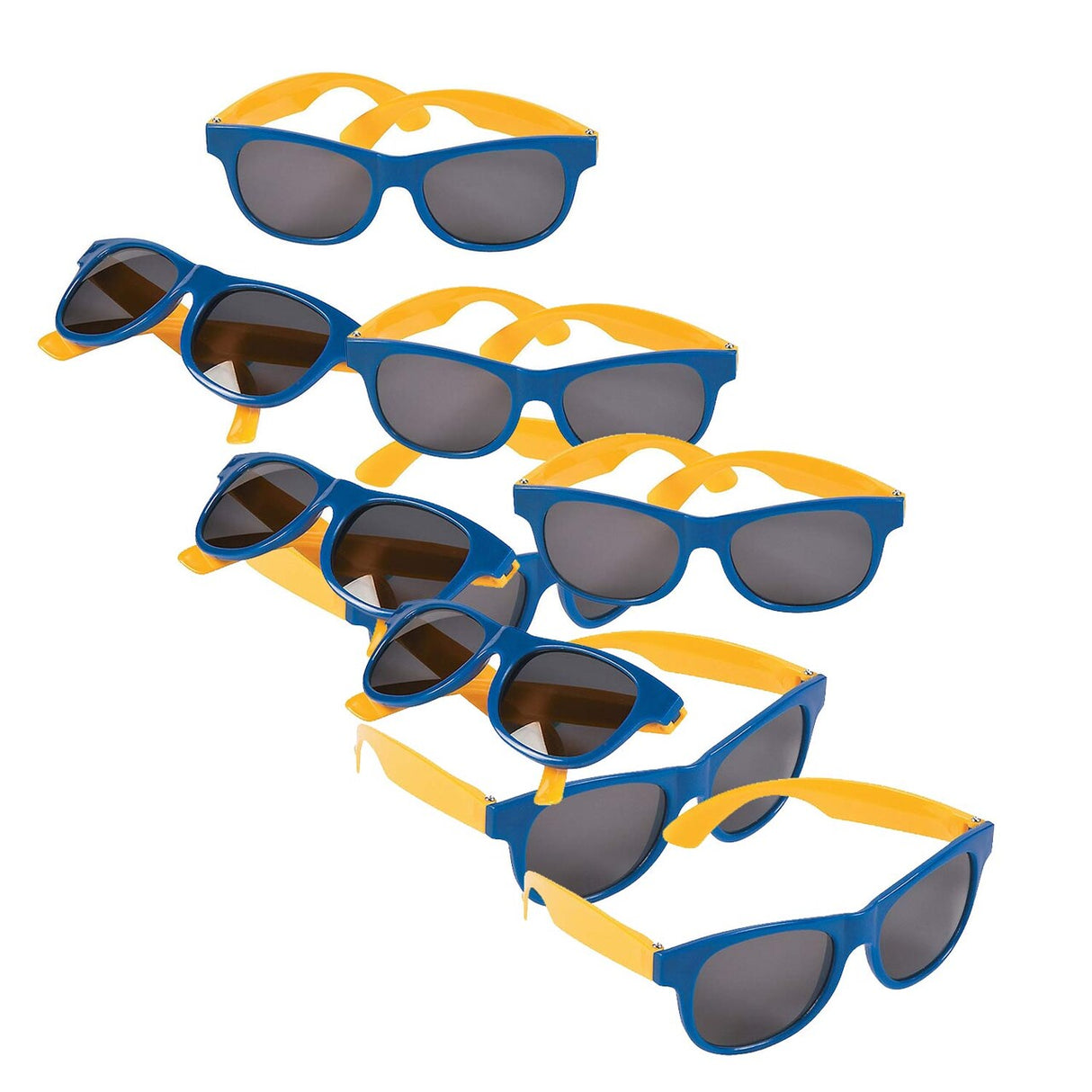 Adult’s Blue & Gold Two-Tone Sunglasses - 12 Pc.