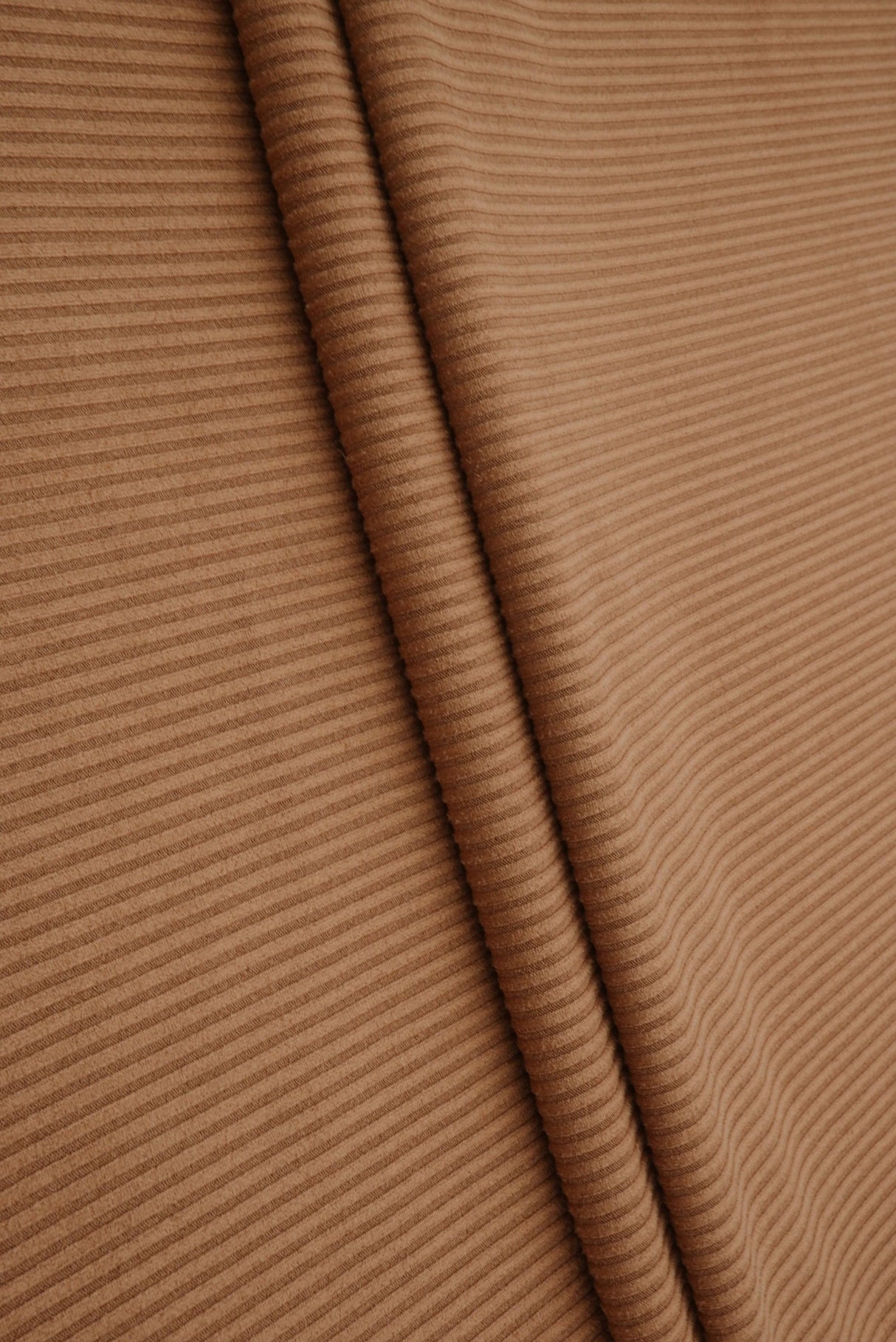 Micro Suede Rib Knit Fabric Brown