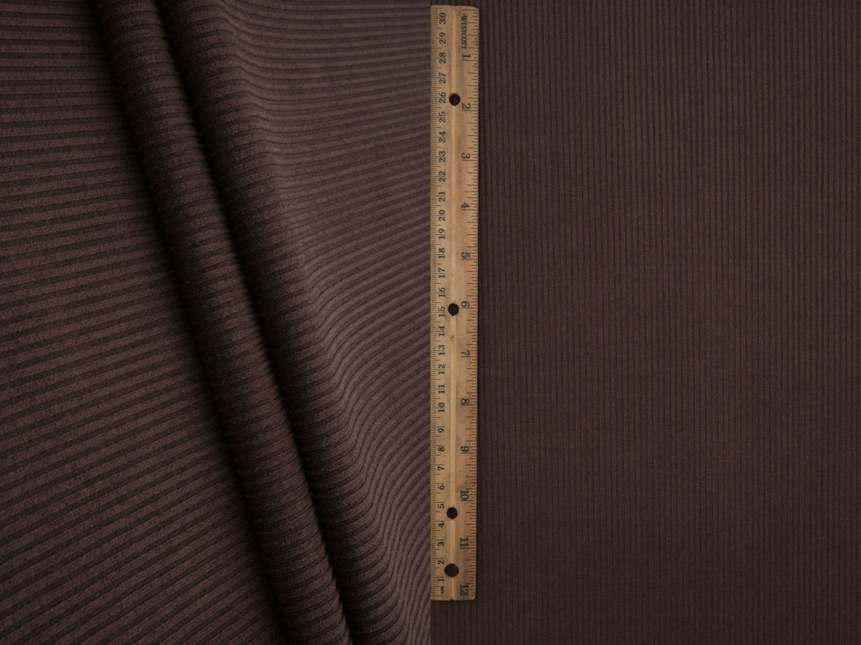 Micro Suede Rib Knit Fabric Brown