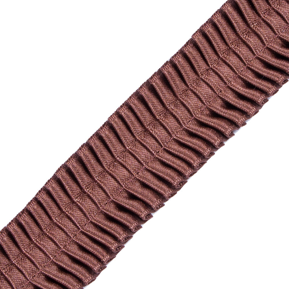 Italian Brown Deep Knife Pleated Trimming - 1"