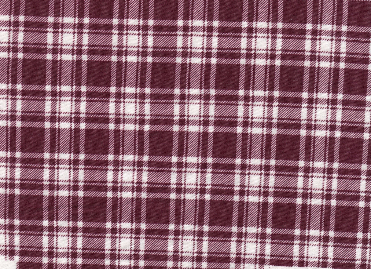 Plaid Print Knit Fabric