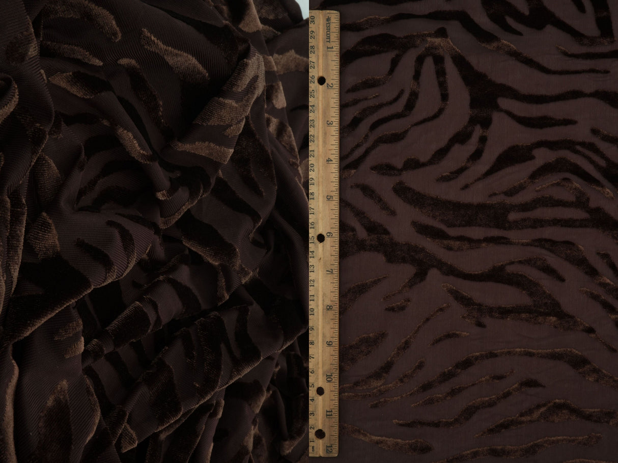 Zebra Velvet Burnout Knit Fabric
