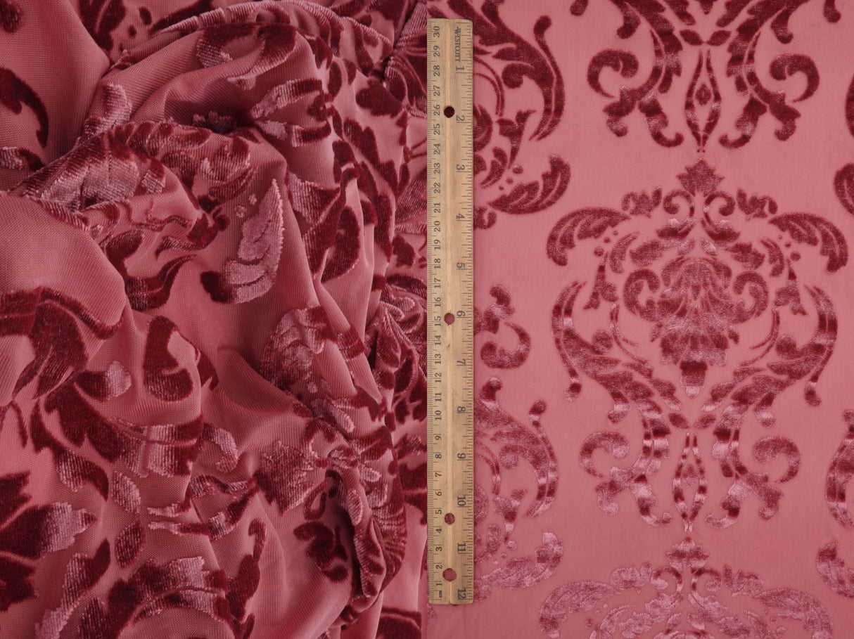 Damask Velvet Burnout Fabric