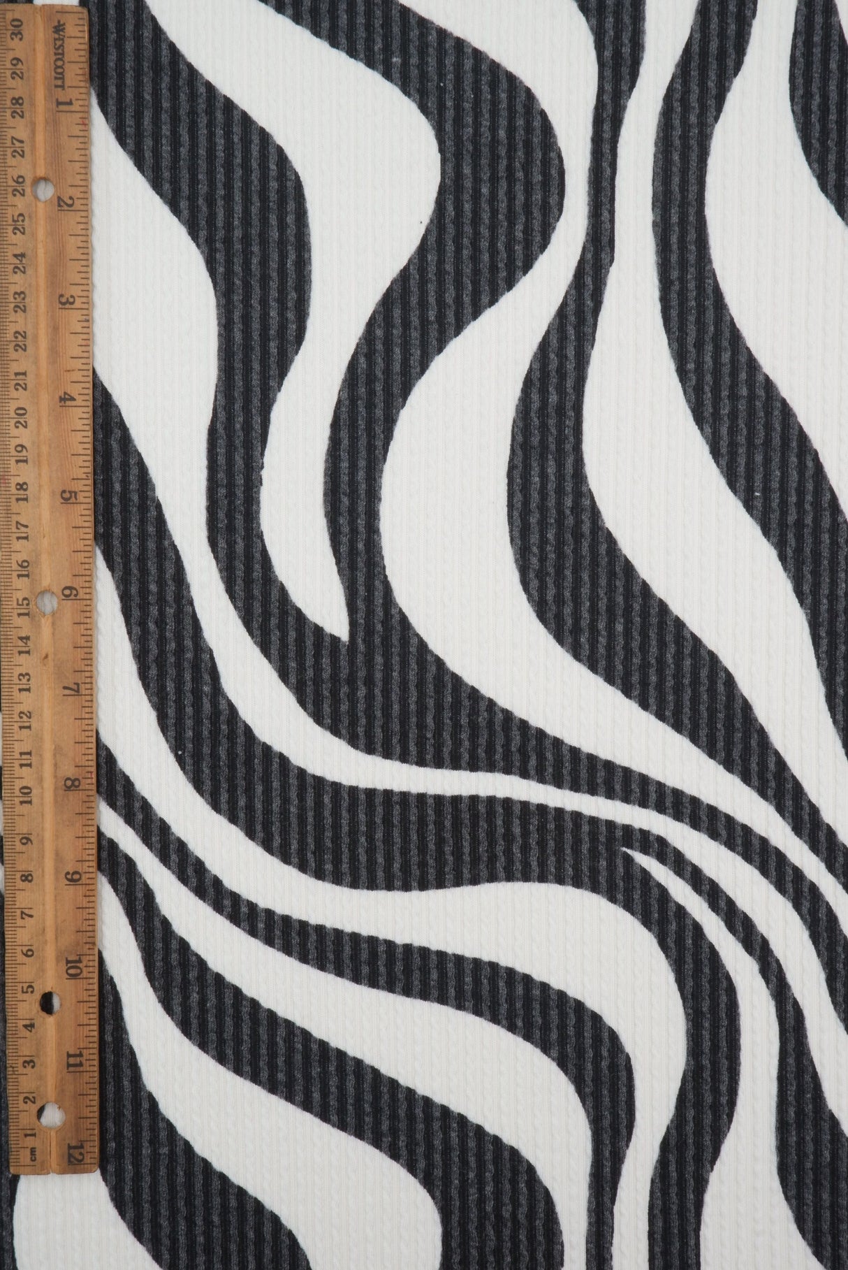 Double Knit Jacquard Zebra Fabric Black