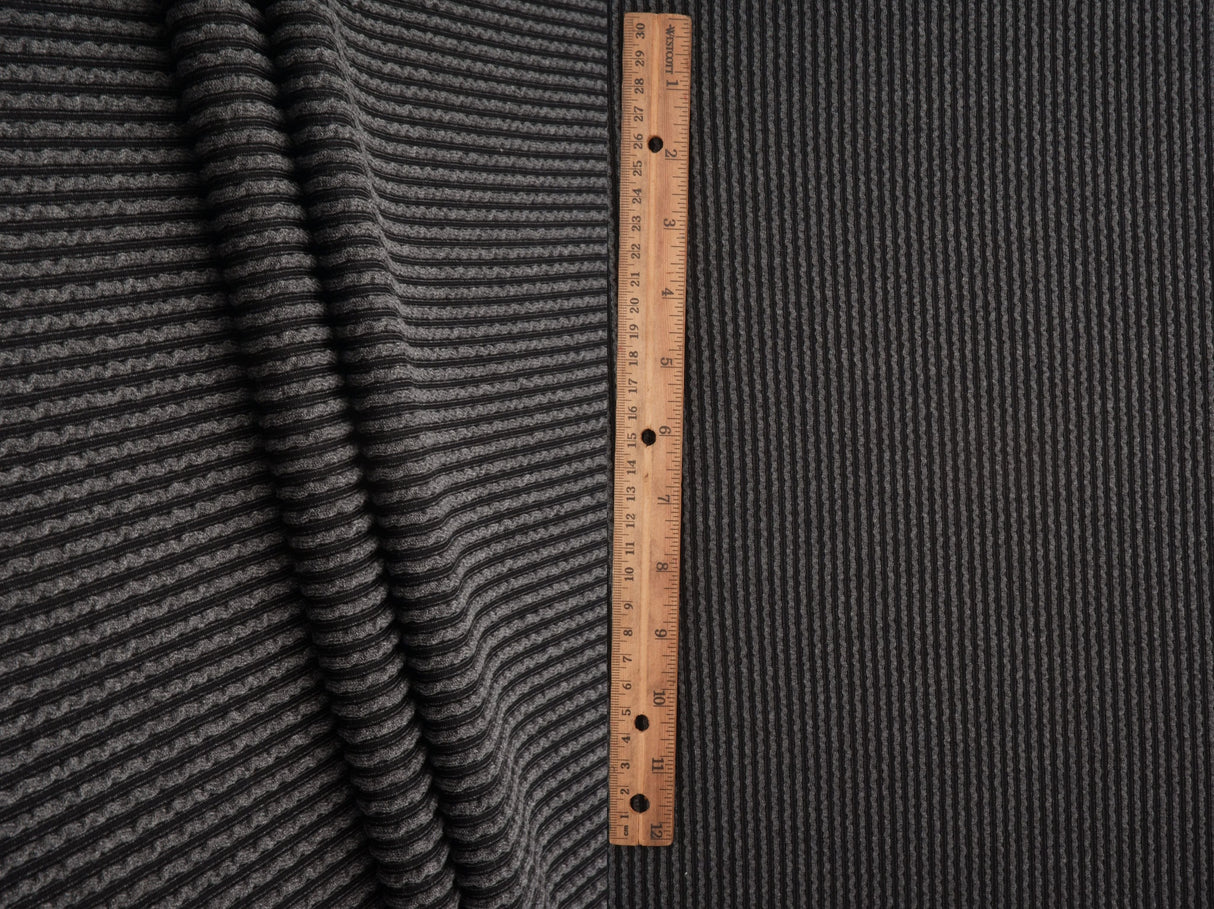 Jacquard Double Knit Rib Stretch Fabric