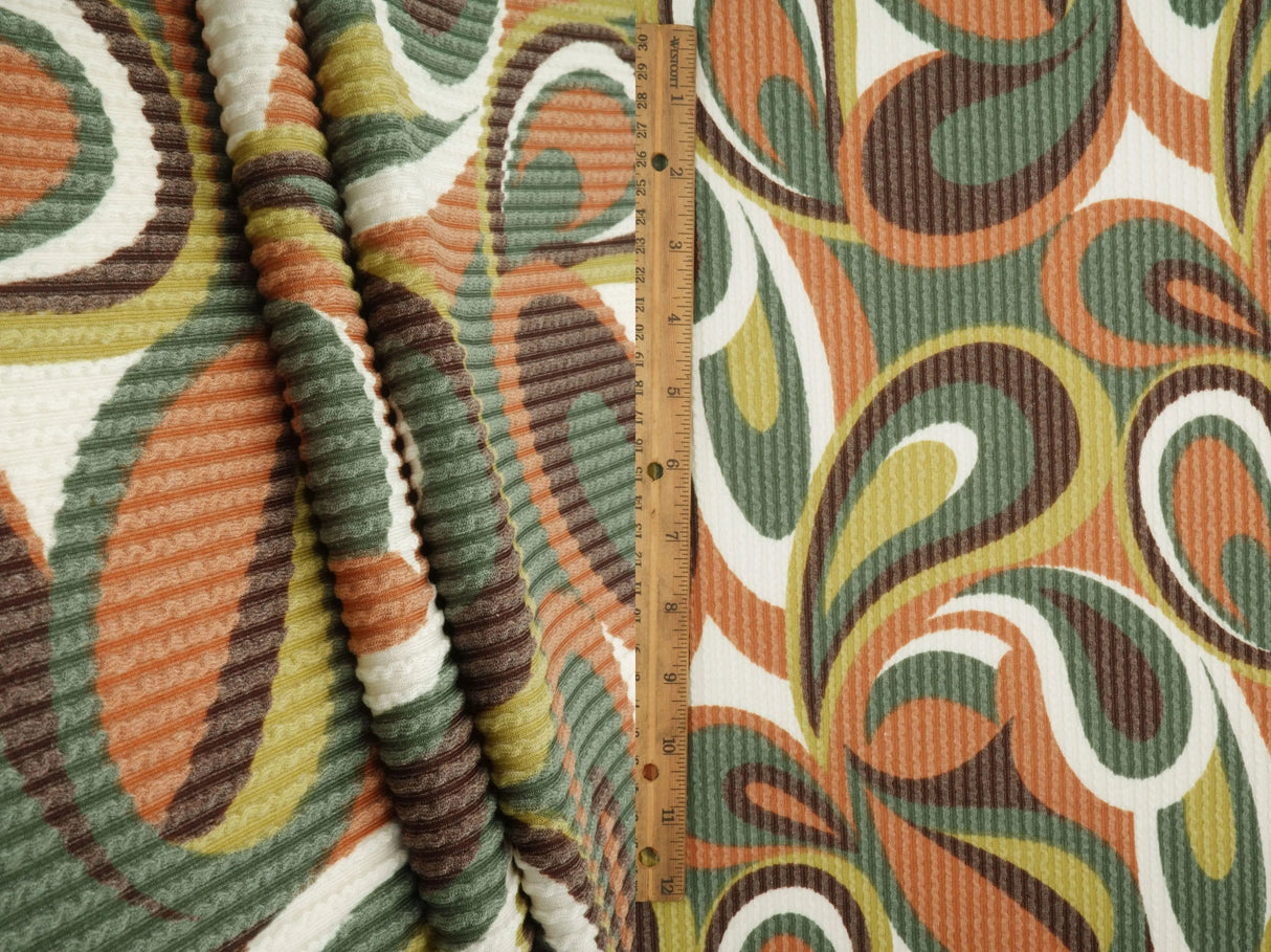Double Knit Jacquard Paisley Fabric 55" Wide Soft Stretchy Polyester Rayon Spandex