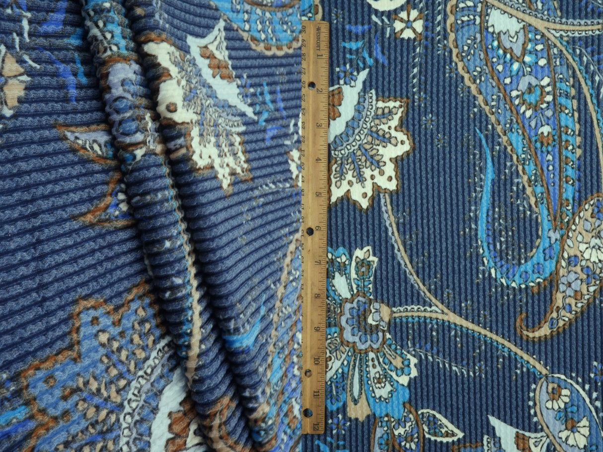 Double Knit Jacquard Paisley Fabric 56/57" Wide Soft Stretchy Polyester Rayon Spandex