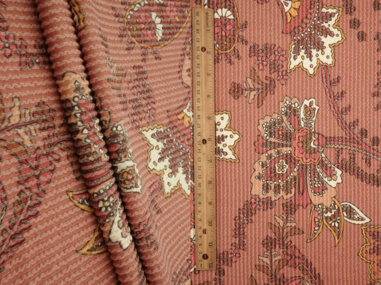 Double Knit Jacquard Paisley Fabric 56/57" Wide Soft Stretchy Polyester Rayon Spandex
